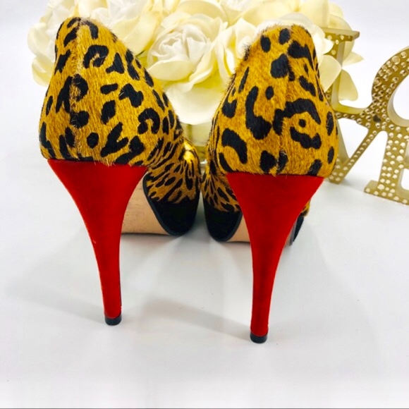 Zara Woman Cheetah Red Heel Platform Pumps - Picture 4 of 7